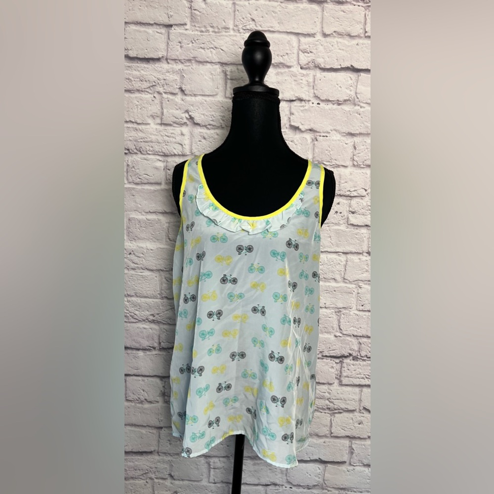 Candie's Racerback Tank Top with Bicycle Print size M